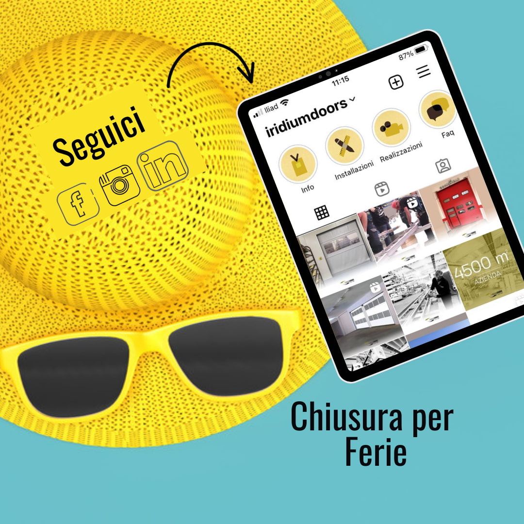 Avviso Chiusura per Ferie 2023 IRIDIUM DOORS